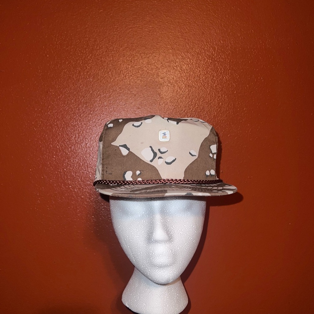 Vintage Style Camo hat with USPS pin attached